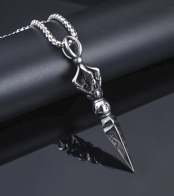 Minprice Protective Buddhist Pendant with Stainless Steel Box Neck Chain Stainless Steel Pendant