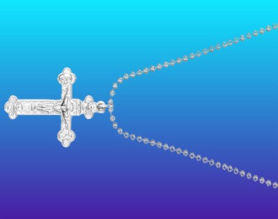 Dynamic Retail Global Jesus Cross Christian Locket Pendant Necklace Chain Religious Jewellery 253I-J Rhodium Stainless Steel Pendant Set