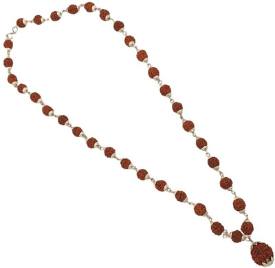 A1 yashvriddhi Most Demanded Lord Mahadev Dotted Locket Pendant With 5 Mukhi Rudraksha Mala Gold-plated Beads Brass, Alloy Locket Set