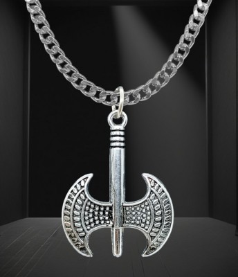 D2Fashion Parshuram Farsha Pendant With Stainless Steel Silver Chain For Boys & Girls in Silver Metal Pendant