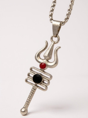 RAPPERSSHOP Lord Shiva Trishul Pendant Necklace Pendant Sterling Silver Stainless Steel Pendant Set