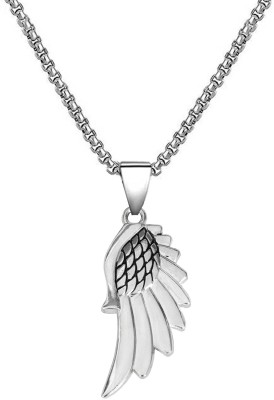M Men Style Men's Bikers Angel Wing Charm Silver Stainless Steel Pendant Sterling Silver Stainless Steel Pendant