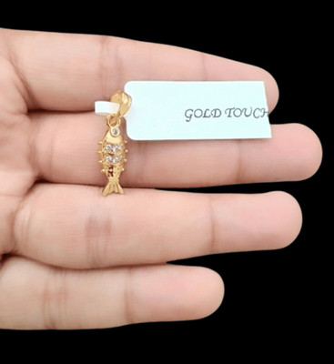 DIVS FASHION Fish peandant with minimal design Gold-plated Brass Pendant