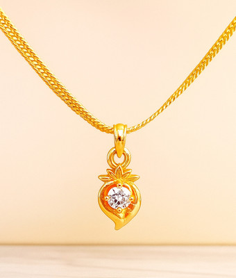 Nawab Collection Locket with Chain for Women & Girls | Stylish Daily Wear Gold-plated Ruby Alloy Pendant Set