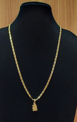 YuviKrissh Micro Gold Plated Polish Chain And Pendant (Radha Krishan Pendant) Gold-plated Alloy Locket Set