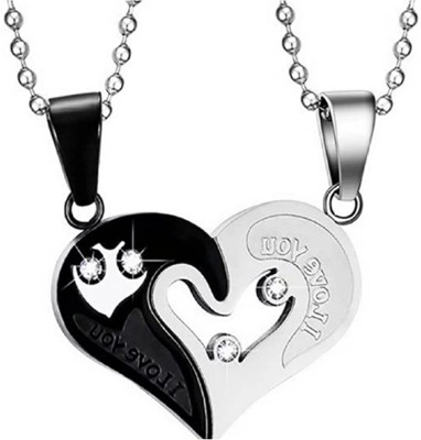 Animated F 796_RR JSE-fas- kala dil Titanium Cubic Zirconia Stone Pendant Set