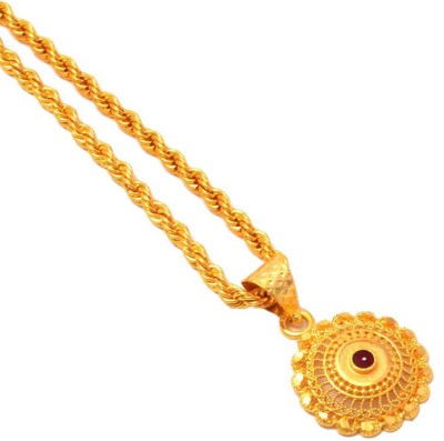 Jewar Mandi JewarHaat Gold Plated Locket/Pendant with Rope/Rassi Chain Gold-plated Brass Locket