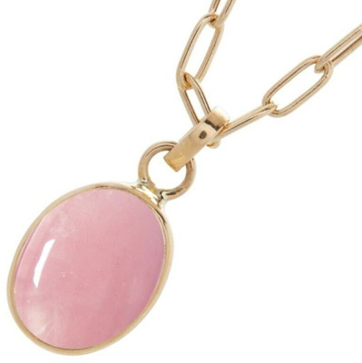 Chopra Gems Crystal Rose Quartz Pendant Beneficial Harmony & Relationship Purpose For Unisex Gold-plated Brass