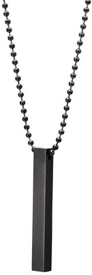 Lyzoo Black Cubic Bar Pendant Necklace For Mens Alloy Pendant