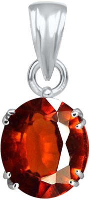 Suruchi Gems & Jewels Hessonite (Gomed) 4.25 Ratti or 4 Ct Gemstone Men & Woman bis Hallmark 925 Sterling Silver Stone Pendant