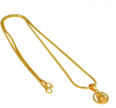 SHREEJIART LORD GANESH 2 Gold-plated Metal Pendant Set