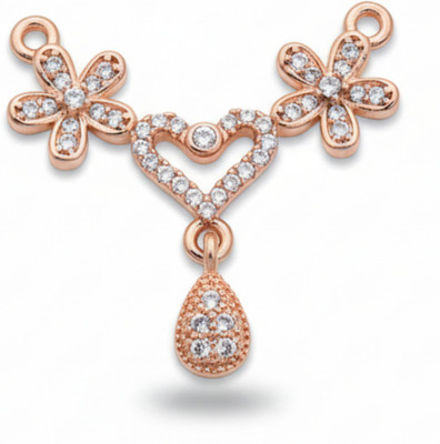 forevershine Premium AD Stone Rose Gold Plated Heart & Floral Pendant Locket Alloy Pendant