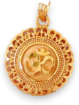 SAPNAPALACE OM DELICATE DESIGNED PENDANT WITH MICRO GOLD PLATED MATT FINISH Gold-plated Brass Pendant