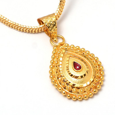Jewar Mandi Gold-plated Brass Pendant