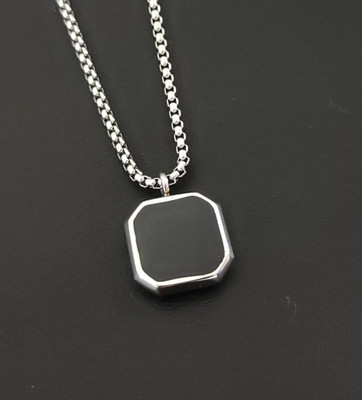 Teeragaj C 100_JS silver cube ki4 Rhodium Stone Pendant Set
