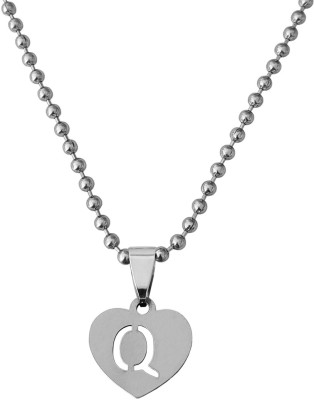 M Men Style English Alphabet Initial Charms Letter Initial Q Alphabet Pendant Sterling Silver Stainless Steel Pendant