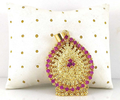 CM FASHIONS Gold-plated Ruby Copper Pendant