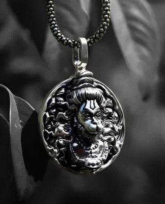 Malas Collection Bajrang Bali Hanuman Ji Pendant Silver Chain For Men With Box Chain Rhodium HN1 Sterling Silver Stainless Steel, Sterling Silver Locket Set
