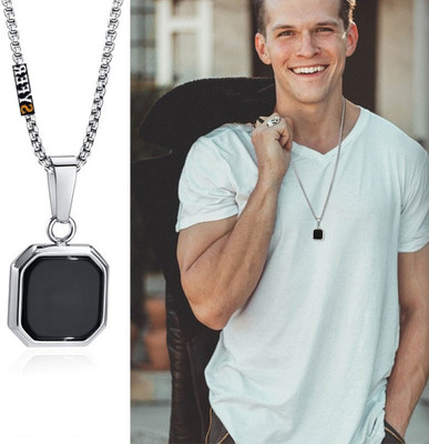 Animated F 368_JSE-SY-CUBE Silver Stone Pendant Set