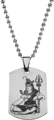 M Men Style Religious Lord Shiv Shankar Mahadev Bholenath Trishul Damaru Pendant Chain Sterling Silver Stainless Steel Pendant
