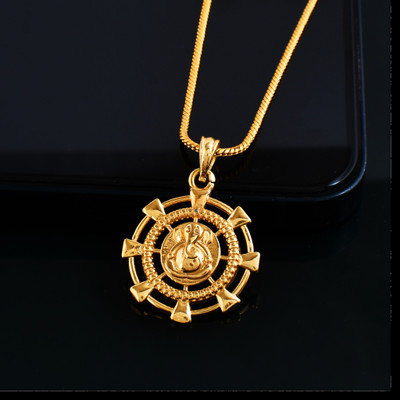 NAVYA ART ganesh chain for men Gold-plated Brass Pendant Set
