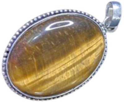 Gemzonite Effective & Natural Tiger's Eye Stone Pendant with Lab certificate Sterling Silver Crystal Alloy