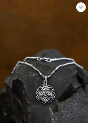 Malas Collection Hanuman ji for GYM Mens Locket Sterling Silver Stainless Steel Locket Silver Alloy Pendant Set