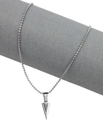 house of common Silver Head Cross Crucifix Crown Shape Spearpoint Pendant Locket Necklace Stainless Steel Pendant Set