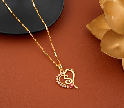 Jewel WORLD S name Letter 18 Inch short pendant lockets chain with SURPRISE GIFT for girls Gold-plated Alloy