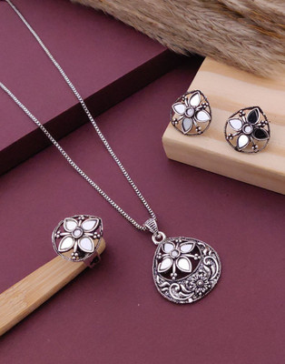 SHIVAY FASHION HUB Alloy Gold-plated Silver Jewellery Set(Pack of 1)