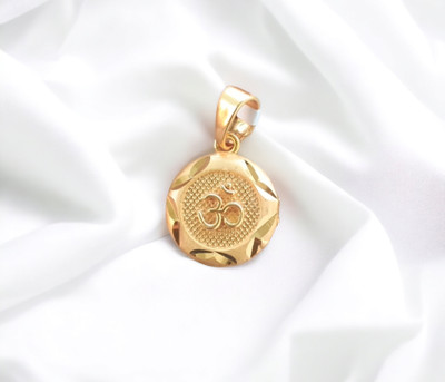 SAPNAPALACE OM LOCKET ROUND DESIGNER PENDANT Gold-plated Brass Locket