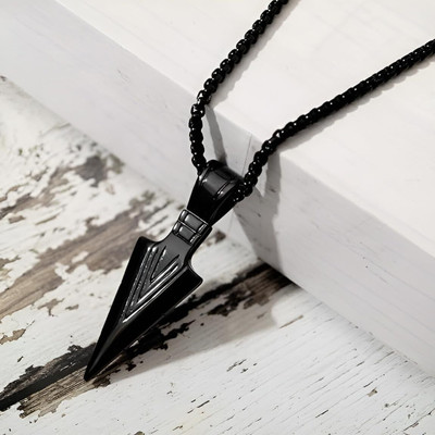Teeragaj Black Arrow Lockets | Premium Men Lockets | Stylish Chain Pendants For Men Ruby Stainless Steel Locket