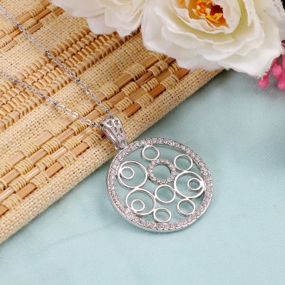 University Trendz Silver Crystal Alloy Pendant