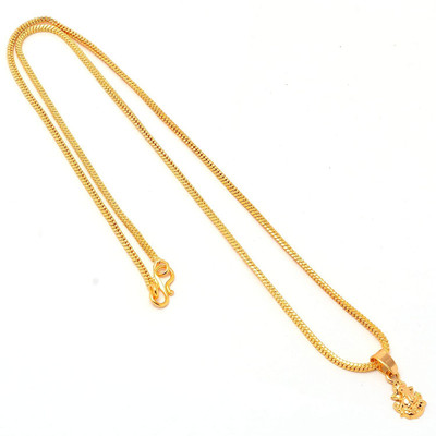 NAVYA ART ganesh chain for boys ::gold ganesh chain::ganesh ji chain::ganpati pendant Gold-plated Brass Pendant Set
