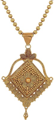 JFL Jewellery for Less Beautiful kite Shape Design with Ball Chain For Women and Girls. Gold-plated Copper Pendant Set