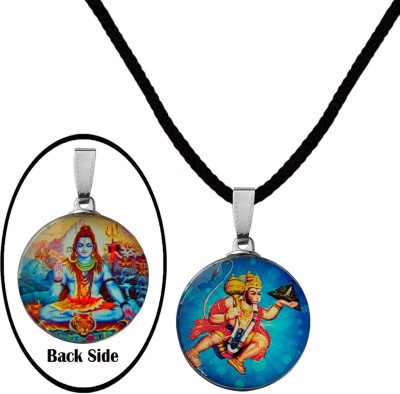 Shiv Jagdamba Religious Jewellery Lord Hanuman Om And Lord Shiva Mahadev Mens Jewellery Crystal, Cotton Dori Pendant