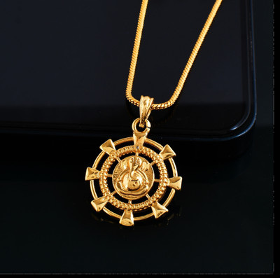 NAVYA ART ganesh chain for girls ::genesh key chain::ganesh chain for men :: Gold-plated Brass Pendant Set