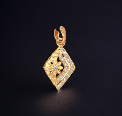 DIVS FASHION UNIQUE DESIGNER PENDANT WITH DIAMOND Gold-plated Brass Pendant Set
