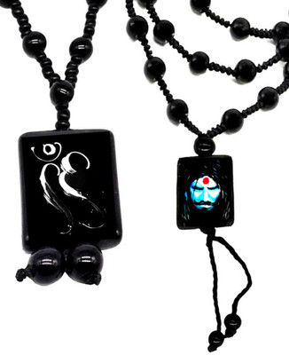 Dynamic Retail Global Shiva Mahakal Locket Pendant Necklace Shankar Bholenath Mahadev Mala Crystal Pendant Set