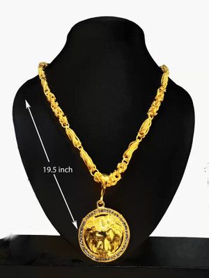 Kanibhashi 1 gram High Quality Indian Polished “20” Inches Gold Chain for Men and boy Gold-plated Plated Alloy Chain