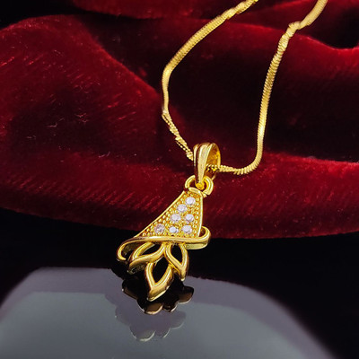 Saizen Women's Gold-platd Pendant Necklace For Girls Gold-plated Stainless Steel Pendant Set