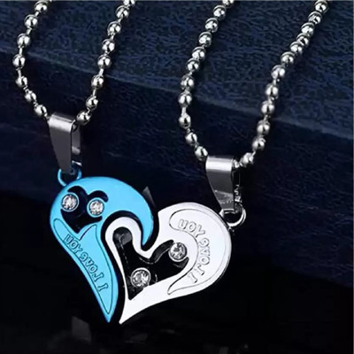 Animated F 310_JSE-rt-nila dil_211 Titanium Cubic Zirconia Stone Pendant Set