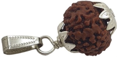 Kripalu store Original 7 Mukhi Rudraksha with Lab Certificate Pack of 1 Silver Wood Pendant Set