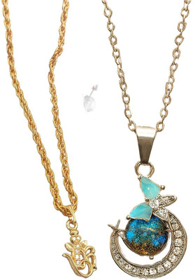 HEM RUPA Exquisite Locket and Chain Designs for Men, Boys, Women and Girls Gold-plated Brass, Metal Locket Set