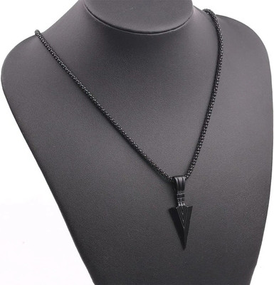 m a enterprises F 103_JS tarun black arow Stone Pendant Set