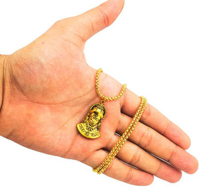 A1 yashvriddhi Shree ram Jaap HanumanJi Religious God Pendant with Chain for Men & W en Gold-plated Brass, Alloy Pendant