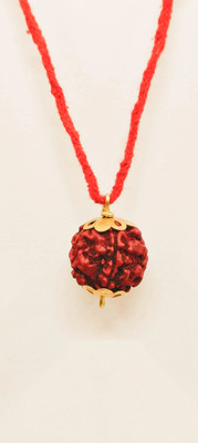 house of common 5 Mukhi Rudraksha Brass Wood Pendant