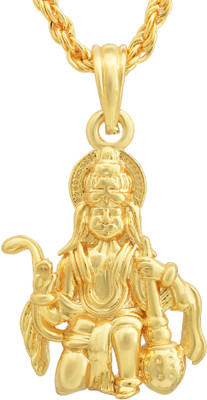 RN Gold Plated Lord Blesing Hanuman Ji, Balaji Pendant Locket for Men and women Gold-plated Brass Pendant