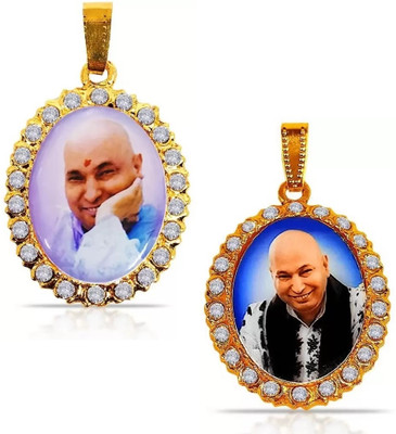 vs unique collections 2 Pcs Nug Shukrana Blessing's Always Jai Guru Ji Mix Design Photo/Swaroop Locket Gold-plated Metal Locket