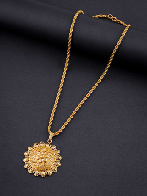 Divastri Gold Plated chian and pendant set Gold-plated Brass Pendant Set